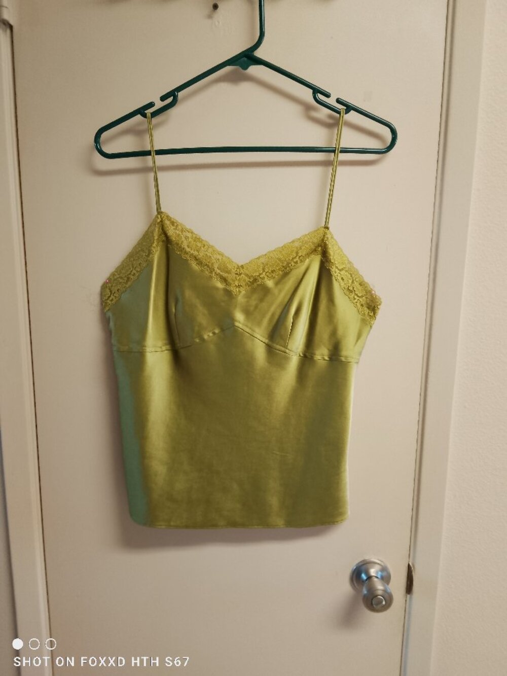 Women's Talbot's Olive Green Silk Stretch Camisole Top Size 8